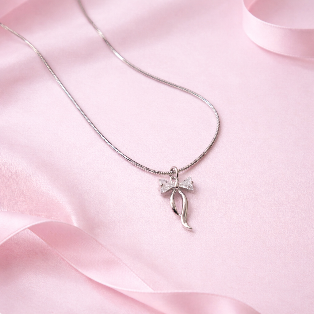 Sparkle bow jewellery set - Combo - minimal everyday jewellery, anti tarnish gold jewellery - View 2