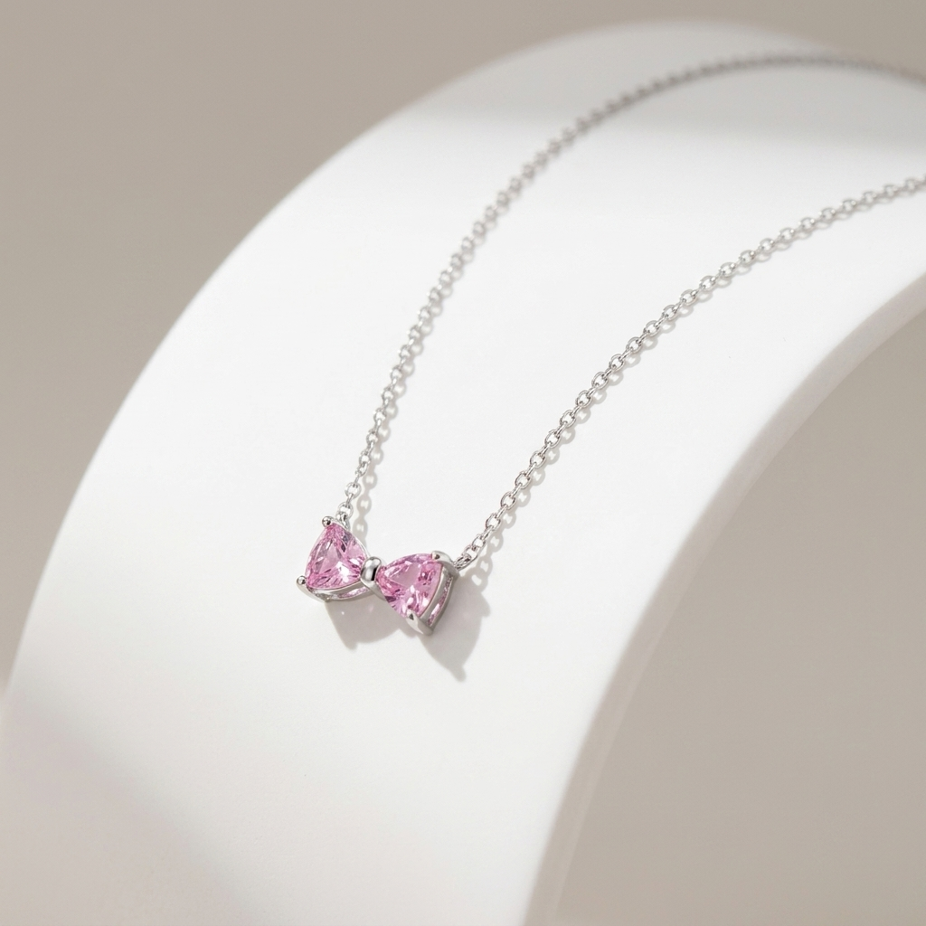 Pink bow collection - Combo - minimal everyday jewellery, anti tarnish gold jewellery - View 2