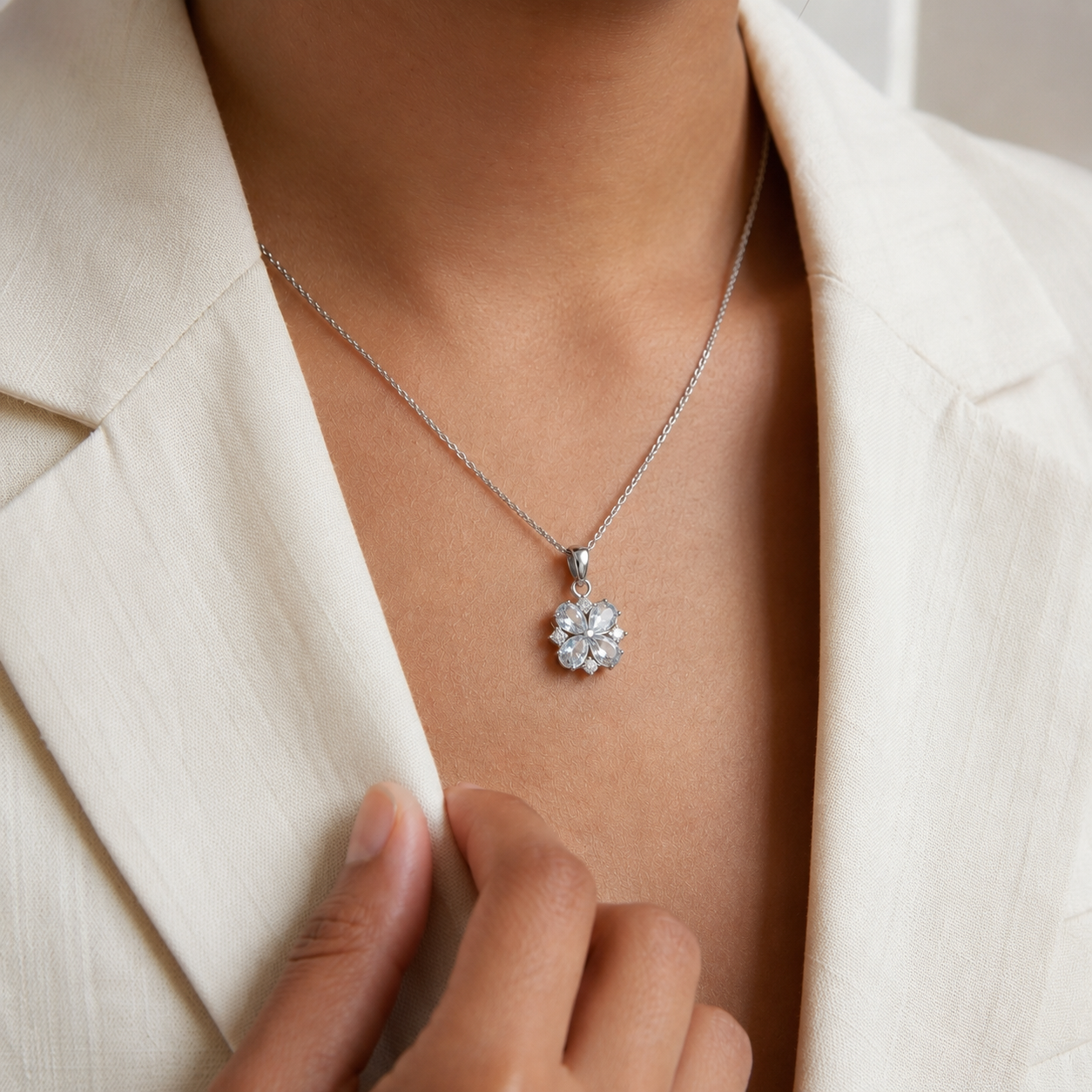 Blossom Spinner pendant Necklace - minimal everyday necklace, anti tarnish gold necklace - View 5
