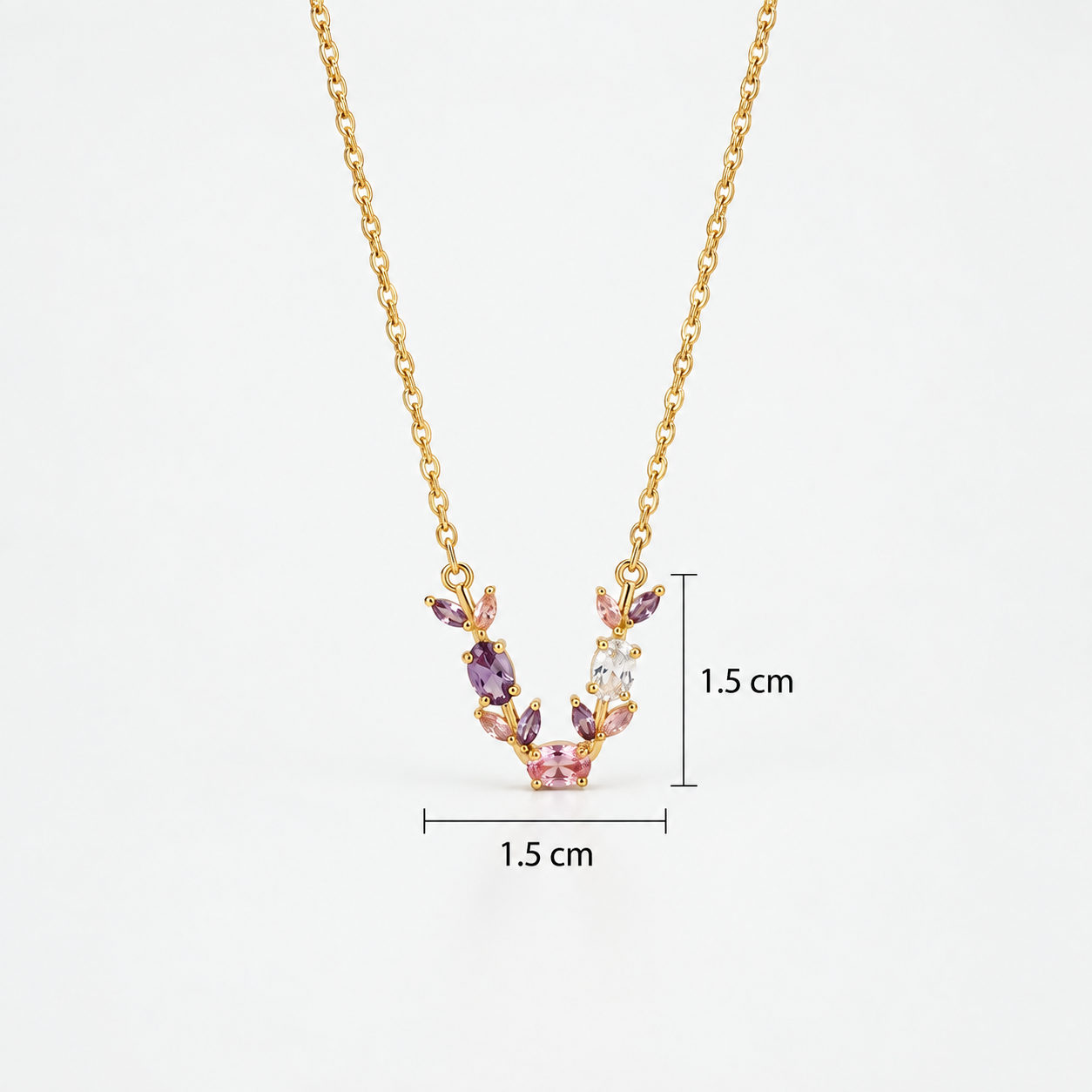 Pastel Tulip Bloom Pendant - minimal everyday necklace, anti tarnish gold necklace - View 3