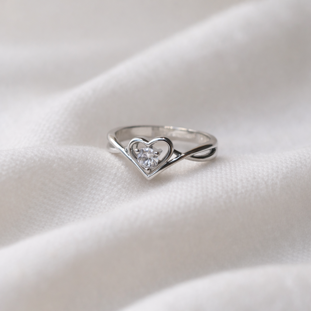 Crystal Heart Ring